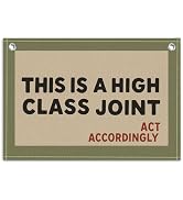 KDHTY Olive Green Funny Retro Office Decor,This Is A High Class Joint Wall Art Canvas Banner,Mini...