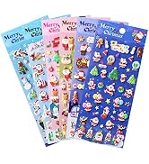 Naler 221PCS Christmas 3D Stickers Puff Foam Sticker - 6 Sheets Including Snowman, Reindeer, Tree...