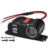 120W Dual USB Outlet Cigarette Lighter Socket Splitter with LED Voltmeter/Rocker, 12V Car Charger...