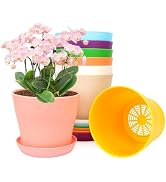 Bluckincle 5.5 Inch Plant Pots Indoor Outdoor, 8 Pack Colorful Plant Flower Pots with Drainage Ho...