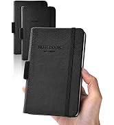 AISBUGUR Pocket Notebook Small Notebook 2-Pack, 3.5" x 5.5" Pocket Notebooks Hardcover with Thick...