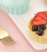 LIFVCNT 4 Pcs 3.6 Inch Mini Tart Pan Depth 1 Inch with Removable Bottom NonStick Tin - Pink