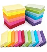 NOTEZMATE 3 x 5 in Sticky Notes Large,12 Pack(100 Sheets/Pad) Super Sticking Power Memo Pads,12 B...
