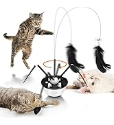Pawingcat Automatic Cat Wand Toy Interactive Cat Toy Catnip Balls 7in1 Detachable Cat Toys for Bo...