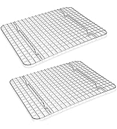 P&P CHEF 11.75 Inch Cooling Baking Rack Set of 2, Stainless Steel Grid Cooking Racks for Roasting...