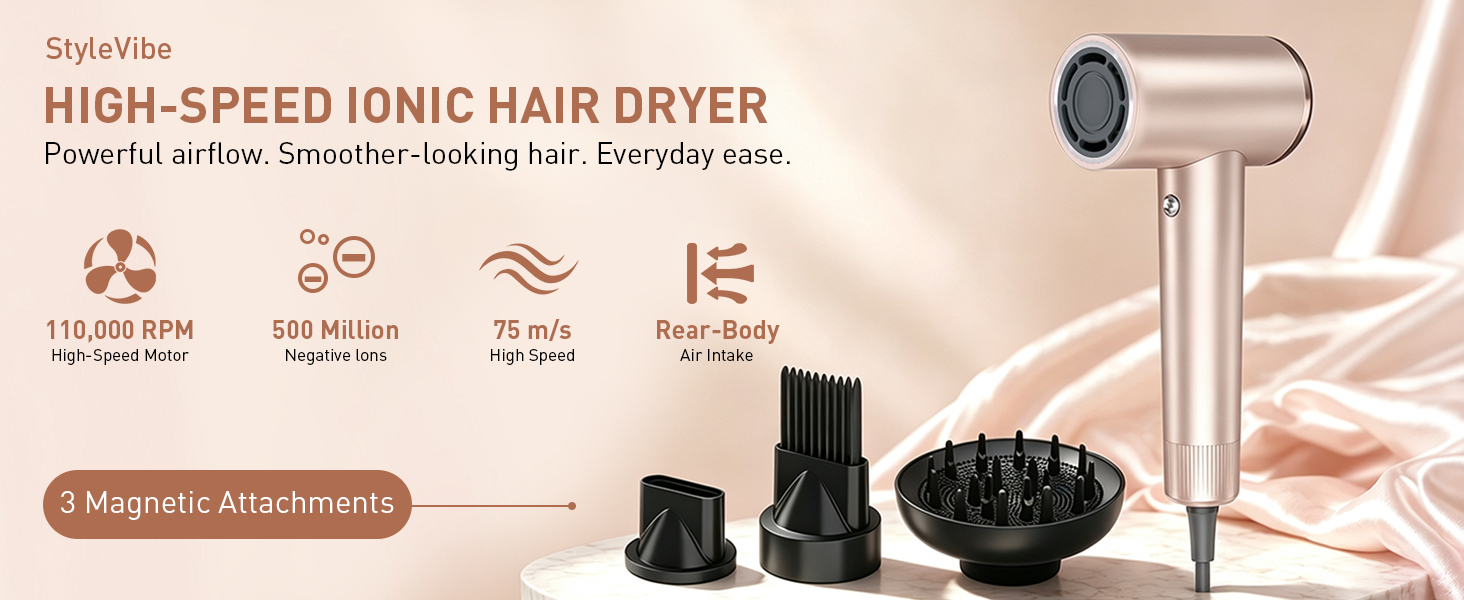 HIGH-SPEED IONIC HAIR DRYER