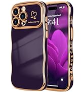 LCHULLE for iPhone 14 Pro Max Case for Women Girls, Cute Wave Frame Curly Shape with Love Heart R...
