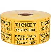 1000 L LIKED Raffle Tickets,Neon Yellow,Self Adhesive,Double Rolls, Use for Events, Entry, Prizes...