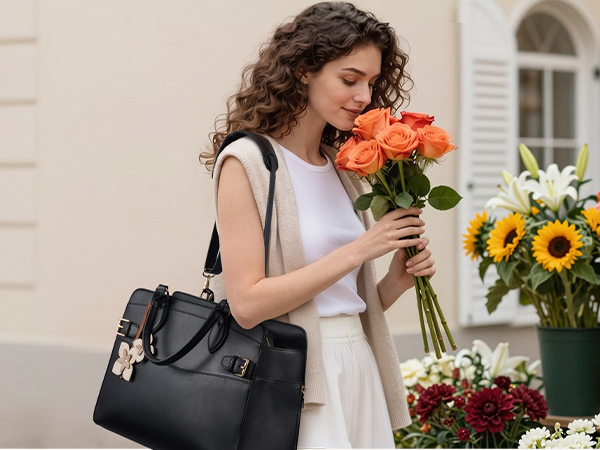 Weekend errands made easy. Roomy interior holds your finds padded sleeve protects your laptop.