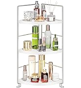 KINGBERWI 3-Tier Corner Spice Rack Kitchen Bathroom Countertop Organizer Vanity Tray Cosmetic Mak...