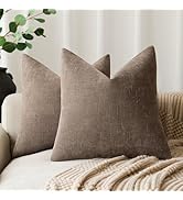 Foindtower Pack of 2 Soft Textured Throw Decorative Pillow Covers Square Accent Solid Cushion Cov...