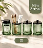 Green Glass Bathroom Accessories Set