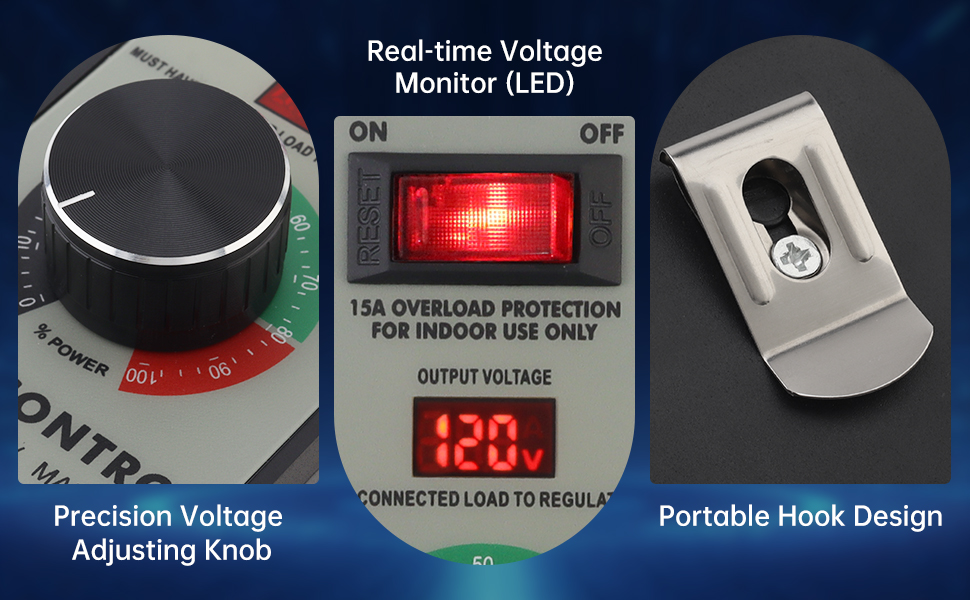 120V 15A 2000W Variable Fan Speed Controller