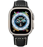 BOTOMALL Compatible with Apple Watch Ultra Band Leather 49/45/44/42mm 41/40/38mm Series 9 8 7 SE ...