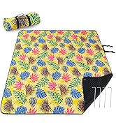 PY SUPER MODE Picnic Blankets Extra Large, Waterproof Foldable Outdoor Beach Blanket Oversized 83...
