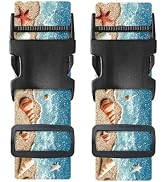 Nuxovilar Luggage Straps of 2 Set Beach Shells Starfish Pattern, 1.96x90.5 inches - Luggage Strap...