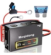 Moqidong 360W Car Cigarette Lighter Adapter with Eyelet Terminal: 15A Metal 12V Cigarette Lighter...