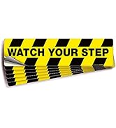 Watch Your Step Floor Decals Stickers – 6 Pack 20x5 Inch - Premium Self-Adhesive Vinyl, Laminated...