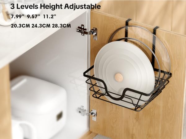 lid organizers inside cabinet