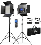 Pixel K80 Bi Color Photography Lighting with Remote, 2-Pack 45W 3200K-5600K Dimmable LED Video Li...