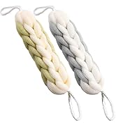 AARAINBOW 2 Packs Upgraded Long Stretch Back Sponge with Rope Handles Back Scrubber Bath Shower M...
