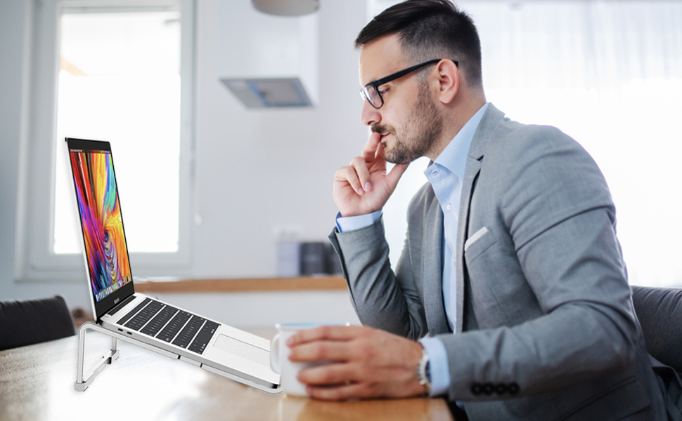 Laptop stand for desk helps your eyes will be aiming to the laptop directly