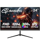 ArcticPro 24 inch Monitor 120Hz, FHD 1080p, Computer Monitor, IPS, 99% sRGB, Adaptive Sync, 1ms R...