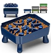 UPSKY Slow Feeder Dog Bowl, 2-in-1 Raised Dog Bowl with Anti-Choking Maze Puzzle, 2-6 Cups Pet Fo...