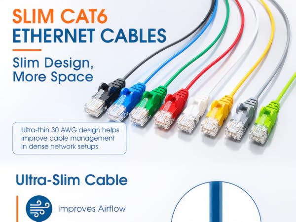 10 foot ethernet slim 10 ft cat 6 ethernet cable thin 10 gbe patch cable 10 pack ethernet cable 30ft