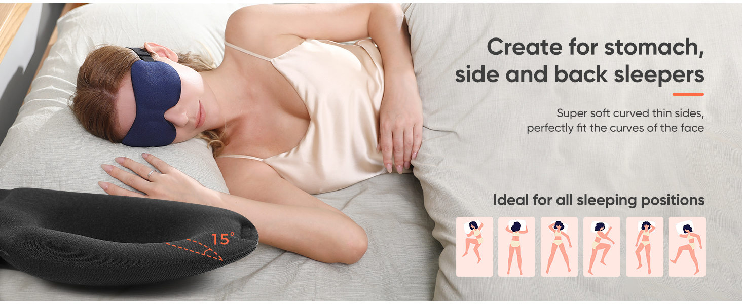 3D eye mask for side sleeper