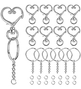 150Pcs Heart-Shaped Swivel Snap Hook Set,Metal Spring Snap Keychain Clip Keychain Hook Lobster Cl...