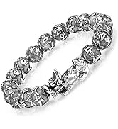 ZenBless Fengshui Prosperity Bracelet 12mm Natural Bead Bracelet Single Silver Pi Xiu/Pi Yao Attr...