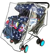 Weather Shield for Double Stroller Raincoat Universal Size Side by Side Baby Umbrella Stroller Ra...