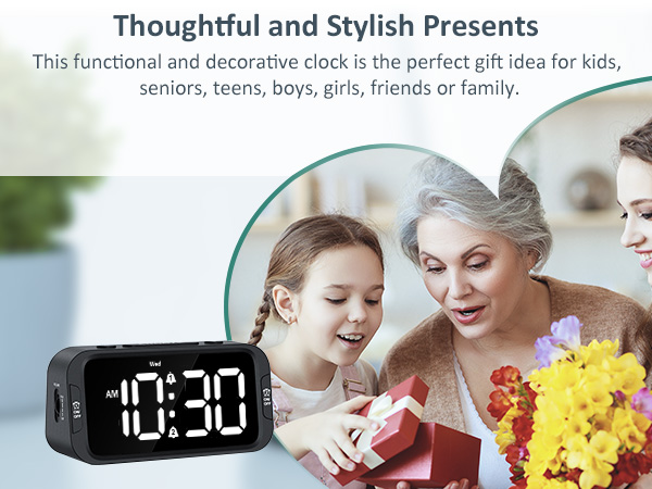 digital dual alarm clock for bedroom