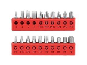 Hi-Spec 27 Piece Red 4.8V Electric Cordless Power Screwdriver & Bit Set
