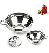 Canning Funnel with Strainer, Wide Mouth Funnels for Filling Wide and Regular Mason Jars, Food Gr...