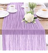 1-Pack Lilac Cheesecloth Table Runners – 10FT (35x120 Inch) Boho Rustic Gauze Fabric Cheese Cloth...