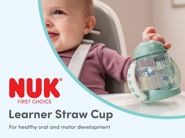 nuk first choice learner straw cup sippy spill leak proof leak proof toddler cup bpa free 9 months