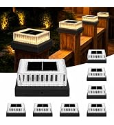 Gahomlumy Solar Post Cap Lights Outdoor, 8 Pack Waterproof Fence Post Solar Lights 3000K with Fad...