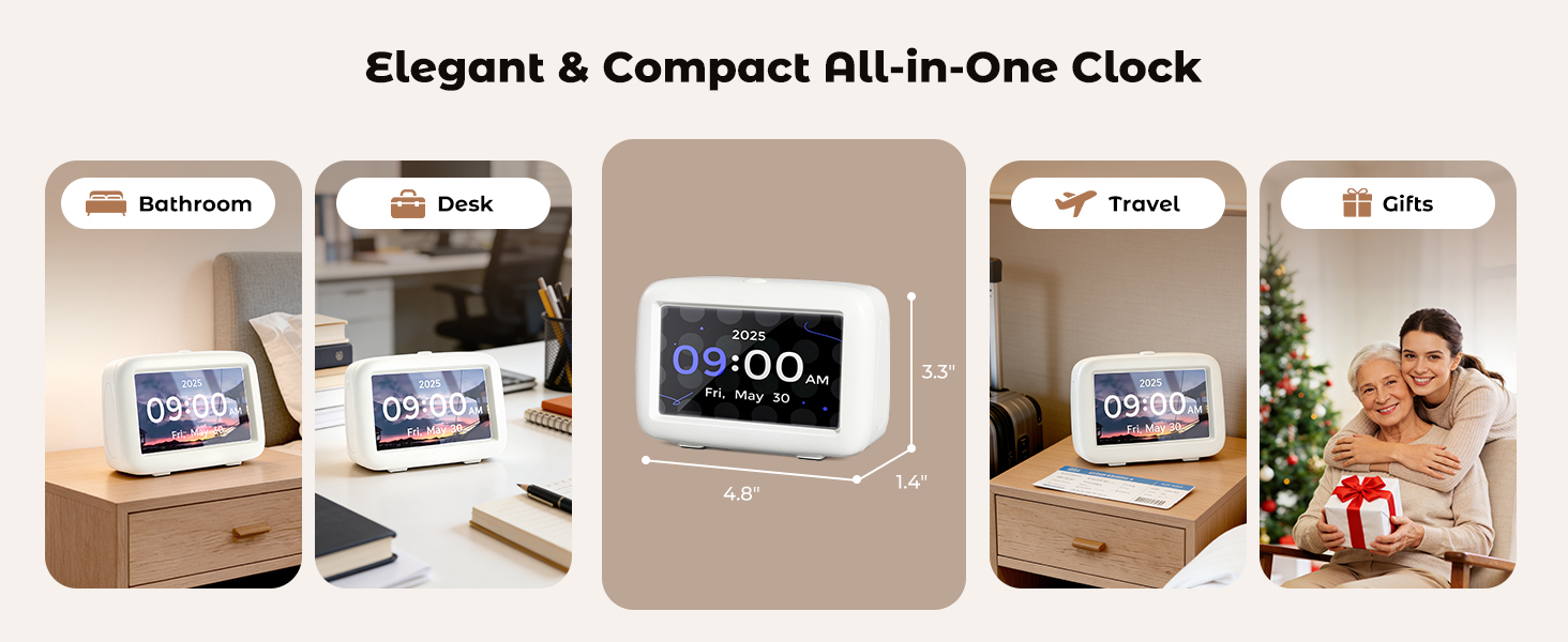 Elegant & Compact All-in-One Clock