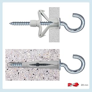 Steel Cup Hooks with Nylon Plug