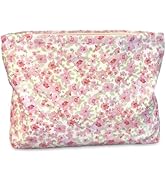 STARDW Aesthetic Floral Makeup Bag Cosmetic Bags for Women, Cute Small Makeup Bag for Purse,Trave...