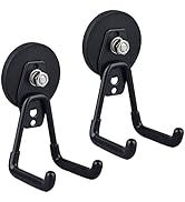 ULIBERMAGNET Strong Garage Magnetic Hooks, 2 Pack Heavy Duty Storage Utility Magnet Hooks with An...