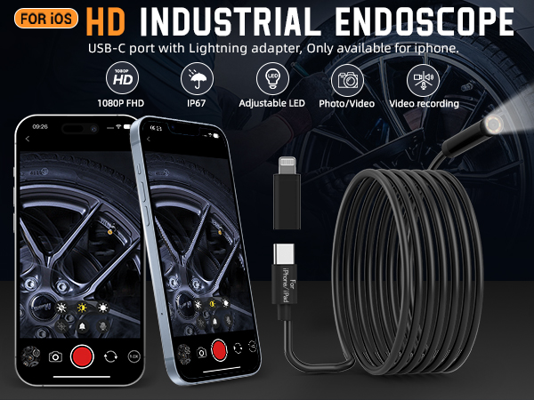 endoscope camera with light