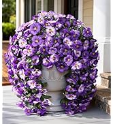 HyeFlora Artificial Flowers for Outdoors, 2pcs Faux Silk Pansies Flowers UV Resistant Fake Hangin...