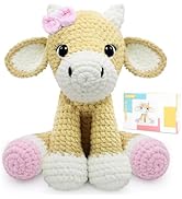 CODGP Crochet Kit for Beginners,11.8in Crochet Animal Kit Cow,Crochet Starter Kit Gift for Adults...
