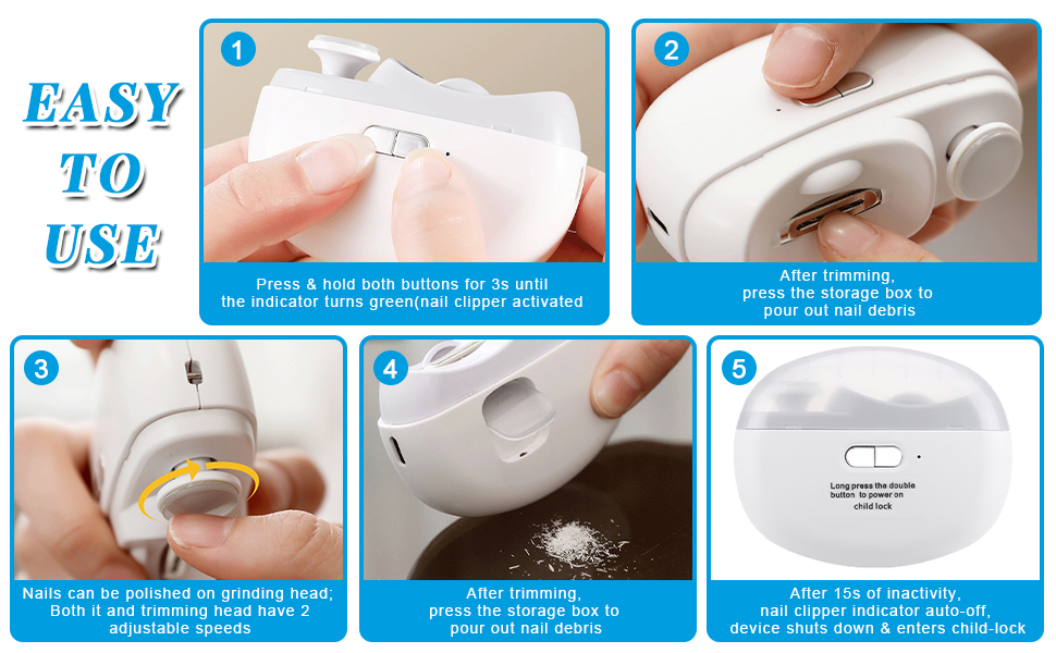 automatic electric nail clipper trimmer for seniors adults finger nail cutter