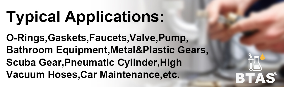 BTAS Silicone Grease O-Rings Gaskets Faucets Valve Pump Metal Plastic Gears Food Grade Lubricant