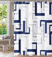 blue shower curtain