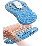 Hokafenle 2in1 Combination, Wave Keyboard Wrist Rest and Ergonomic Curvature Mouse Pad Wrist Supp...